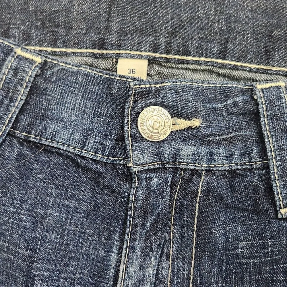 True Religion NWT 36 Denim Cut Off Shorts Raw Hem Flap Pockets Streetwear Y2K